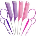 thumbnail image 1 of Parting Comb Braiding Comb - Hair Pull Through Tool Set 8 PCS Hair Tail Tools Hair Tools for Styling Topsy Tail Hair Tool Hair Styling Tools Hair Loop Styling Tool Hair Accessories for Women, 1 of 5