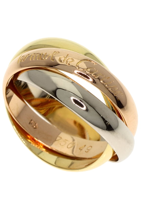 Pre-Owned Cartier Trinity #49 Ring, 18K Yellow Gold/18K White Pink Gold, Women's, CARTIER