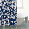 thumbnail image 4 of Dark Blue Daisy Flower Pattern Shower Curtain 72"x84" ,Bathroom Decorative Shower Curtains Set with 12 Hooks,Modern Waterproof Washable Shower Curtain, 4 of 6