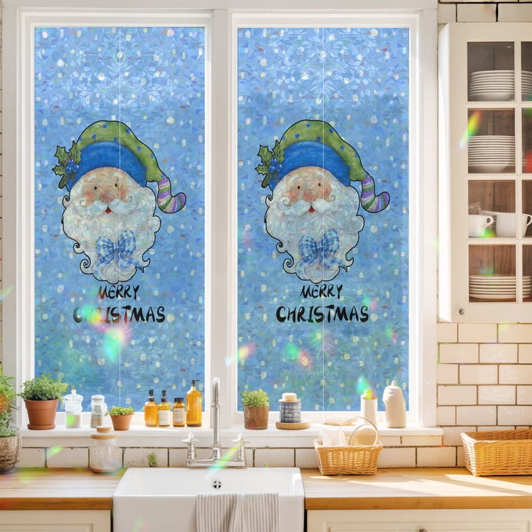 Cartoon Cute Santa Claus Window Privacy Film,Heat Control Sun Blocking ...