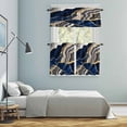 thumbnail image 5 of Blue Marble Kitchen Curtains Sets for Windows 36 Inch Length, Grey Gold Texture Vintage Farmhouse Art Rod Pocket Window Treatments Tier Curtains and Valances Set for Bedroom/Bathroom, 5 of 8