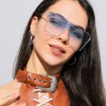 thumbnail image 3 of Gafas de sol de Metal Vintage para hombre y mujer, anteojos de sol Steampunk a la moda, parte superior plana, montura grande, gradiente, 3 of 5
