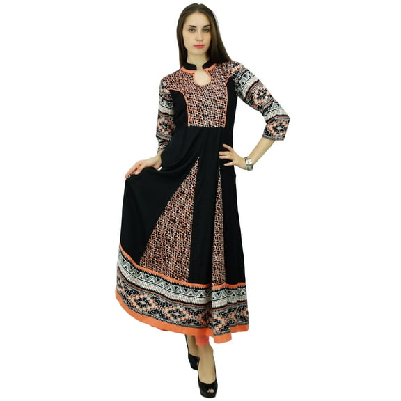 Phagun Geometric Pattern Kurta Rayon Anarkali Ethnic Kurti Designer Dress