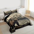 thumbnail image 3 of Manfei Teens Female Men Safari Bear Full Size Comforter Sets 3-Piece,Woodland Wildlife Bedding Comforter Set,Jungle Animal Lightweight Bedding Sets,Microfiber Bedroom Decor,Reversible, 3 of 8