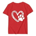 thumbnail image 5 of WREESH Womens Fashion T-Shirts Valentine's Day Causal Round Neck Heart Printing Blouse Short Sleeve T-Shirt Summer Tops Pullover Red, 5 of 5