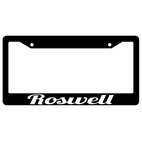 Roswell Black Plastic License Plate Frame City State