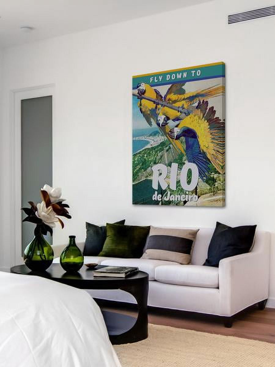 "Travel Poster Rio" Painting Print on Wrapped Canvas