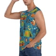 thumbnail image 3 of Lsque Animals In Camping Print Men's Cotton Blend Sleeveless Muscle Shirts (S-3XL)- Moisture Wicking, Odor Protection, UPF 30+,X-Large, 3 of 8