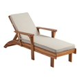 thumbnail image 1 of Linon Chaise Longue Extérieure en Bois Réglable avec Coussins Naturel, 1 of 7
