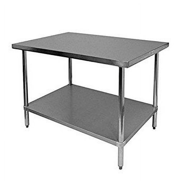 30" x 72" x 35", 430 stainless steel worktable, flat top, comes in set