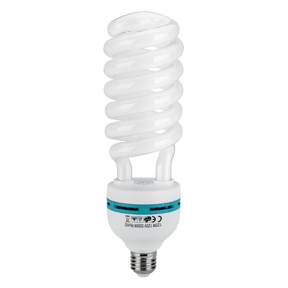 Flashpoint 125W 5500K Spiral CFL Fluorescent Light Bulb, Equivalent Output of 600 Watts