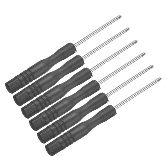 Uxcell 6pcs Mini Phillips Screwdriver 2.0mm 82mm Length Micro Precision Cross Head Screw Driver with Non-Slip Black Handle for Watch Eyeglasses Electronics Small Appliances Repair