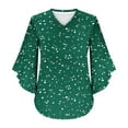 thumbnail image 6 of Neewe Long Sleeve Shirts for Women 2025 Fall Tops Floral Print Pleated Dressy Casual Blouses, 6 of 7