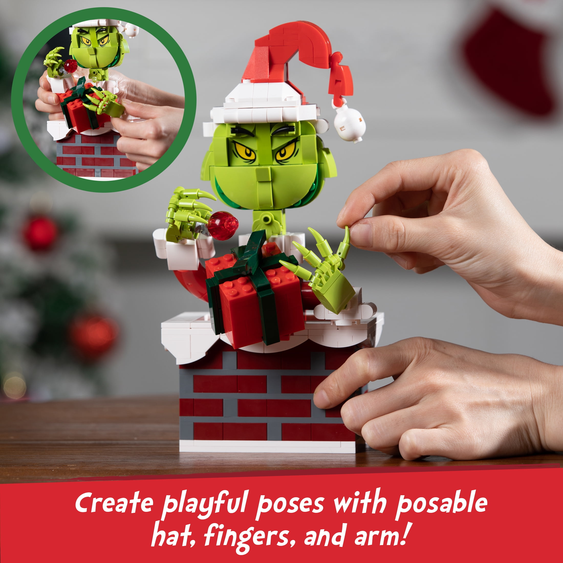 Brickcraft Up the Chimney Grinch Building Kit, (504 Pieces )– Limited Edition Christmas Décor Collectible & Gift for Kids Ages 8+