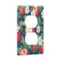 thumbnail image 2 of Yayeee Duplex Wall Plate 1-Gang 4.5"x2.7" Home Receptacle Light Switch Decorative Outlet Cover, Blue Apple Pattern, 2 of 7