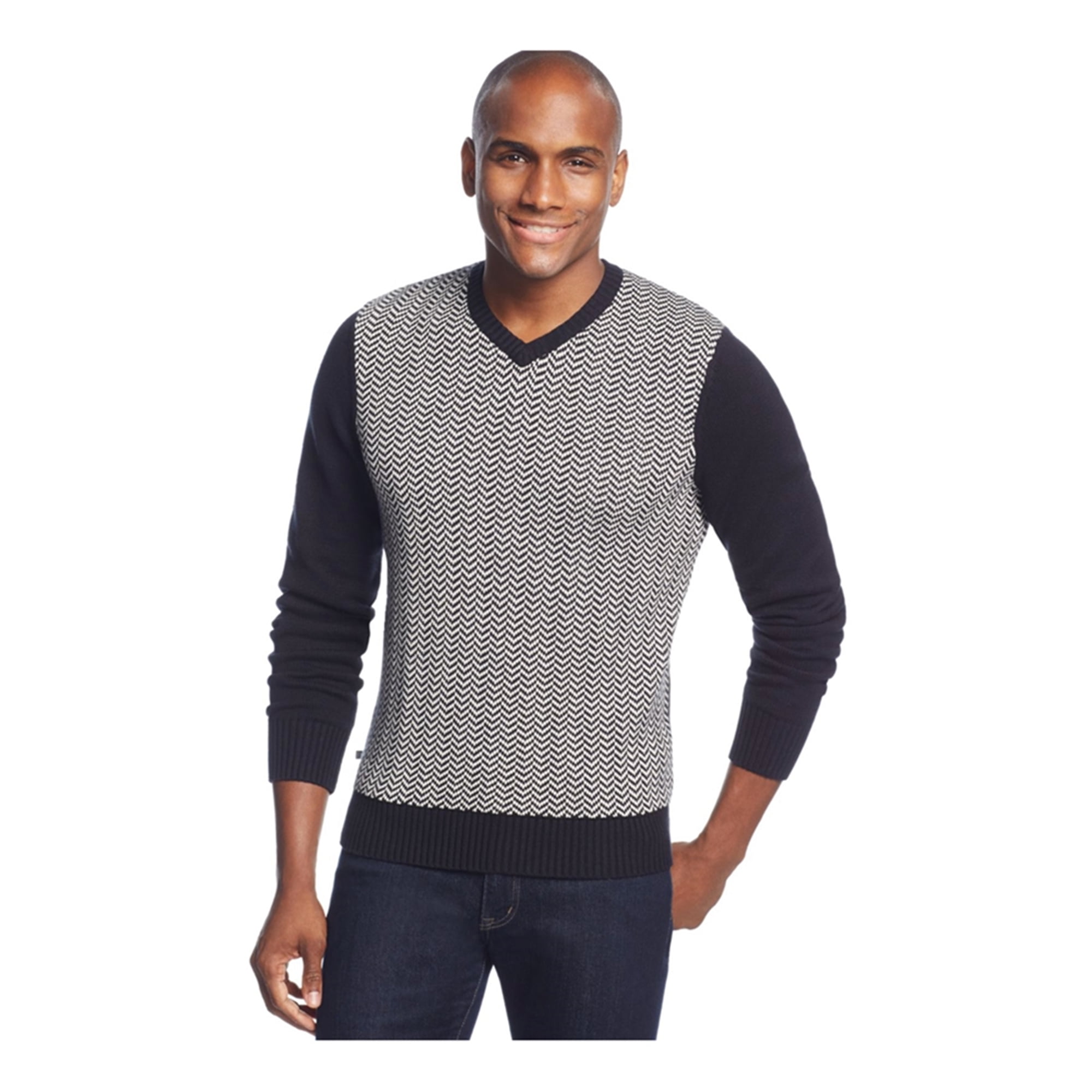 Geoffrey Beene Mens Front Intarsia V 