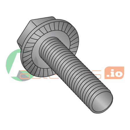 

10-32 x 3/8 Serrated Hex Flange Screws / Unslotted / Steel / Black Oxide (Quantity: 6 000 pcs)
