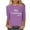 Purple-Shirts, variant on Jsaierl Tops for Women 3/4 Sleeve Summer Round Neck Shirts Cute Print Petite Blouses Work Dressy T-shirts Top S-5XL