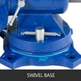 thumbnail image 5 of VEVOR 4" Heavy Duty Bench Vise , Double Swivel Rotating Vise Head/Body Rotates 360° ,Pipe Vise Bench Vices 15Kn Clamping Force, for Clamping Fixing Equipment Home or Industrial Use, 5 of 9