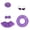 Purple, variant on Hawaiian Porch Goose Summer Outfit, 5Pc, Bikini Goose Clothes With Hat Sunglasses & Inner Tube, Decor Costume For 19/23 Inch Cement Goose, Outdoor Garden Yard Lawn Decor
