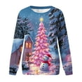 thumbnail image 4 of ‌FDGIU Women's Christmas Sweatshirt 2025 – Fleece Lined Pullover, Merry & Bright Holiday Top, 4 of 5
