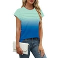 thumbnail image 5 of Annhoo Womens Tops Casual Short Sleeve Multicolor Tunic Blouse Striped Crew Neck Summer Dressy Clothes Basic T-Shirts, 5 of 8