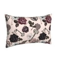 thumbnail image 2 of Balery Retro Red Black Roses Pillow Covers,Bed Pilowcases,Reversible Plush Throw Pillow Covers End Pillow Encasement,Pillow Case - 14"X20", 2 of 9