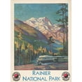 thumbnail image 2 of Gustav Wilhelm Krollmann 11x14 Gold Ornate Wood Frame and Double Matted Museum Art Print Titled - Rainier National Park (1920), 2 of 4