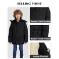 thumbnail image 5 of WenVen Boy's Puffer Jacket Winter Puffer Coat Windproof Quilted Fleece Lined Coat Black 8, 5 of 11