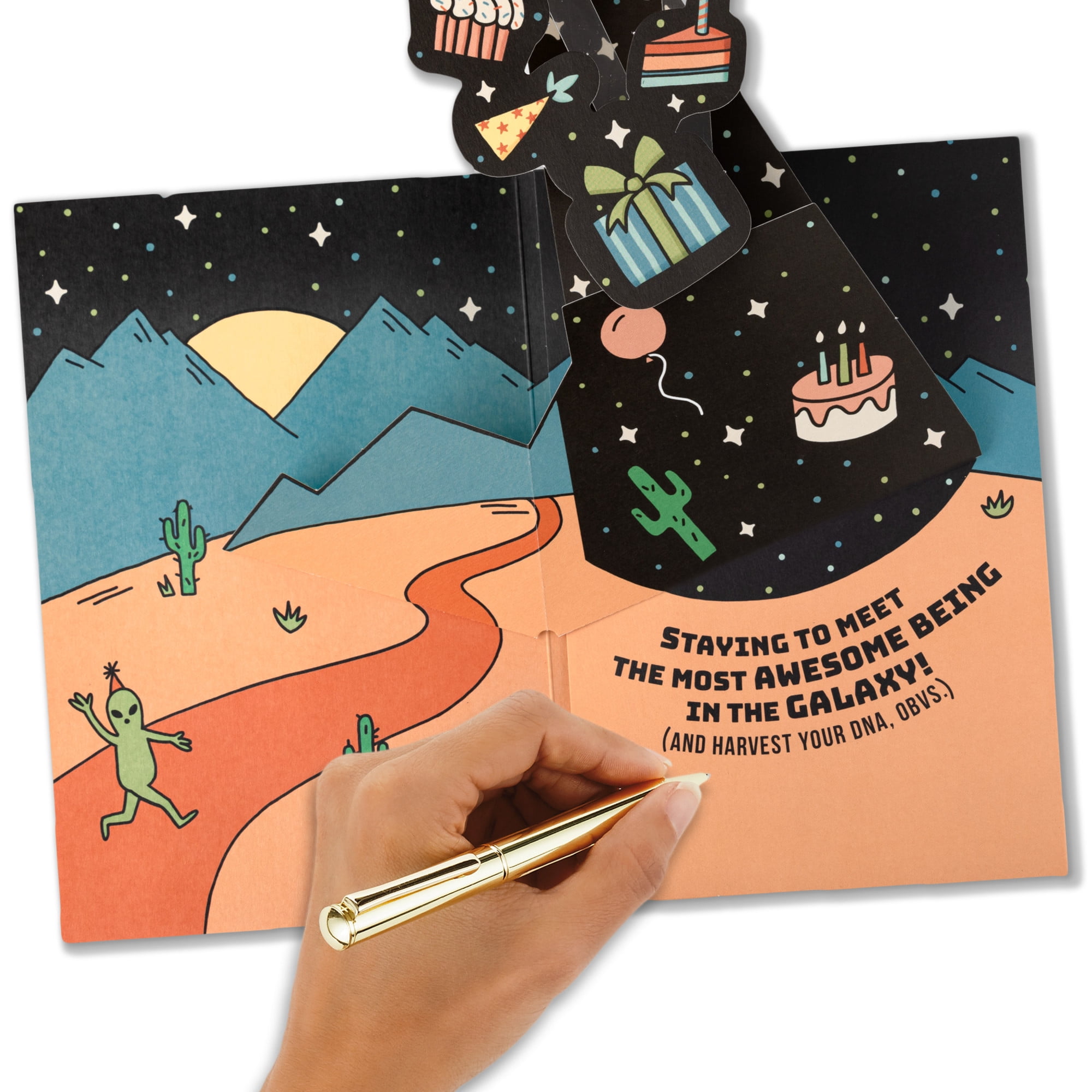 Hallmark Pop-Up Musical Birthday Card (Aliens Here for the Cake)