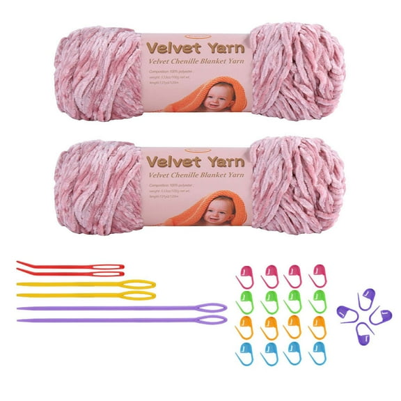 Staron under $5 Soft Velvet Crochet Yarn for Hand Weaving, Multi-Color Thread for Sweaters Blankets and Decor, Craft Yarn Ball