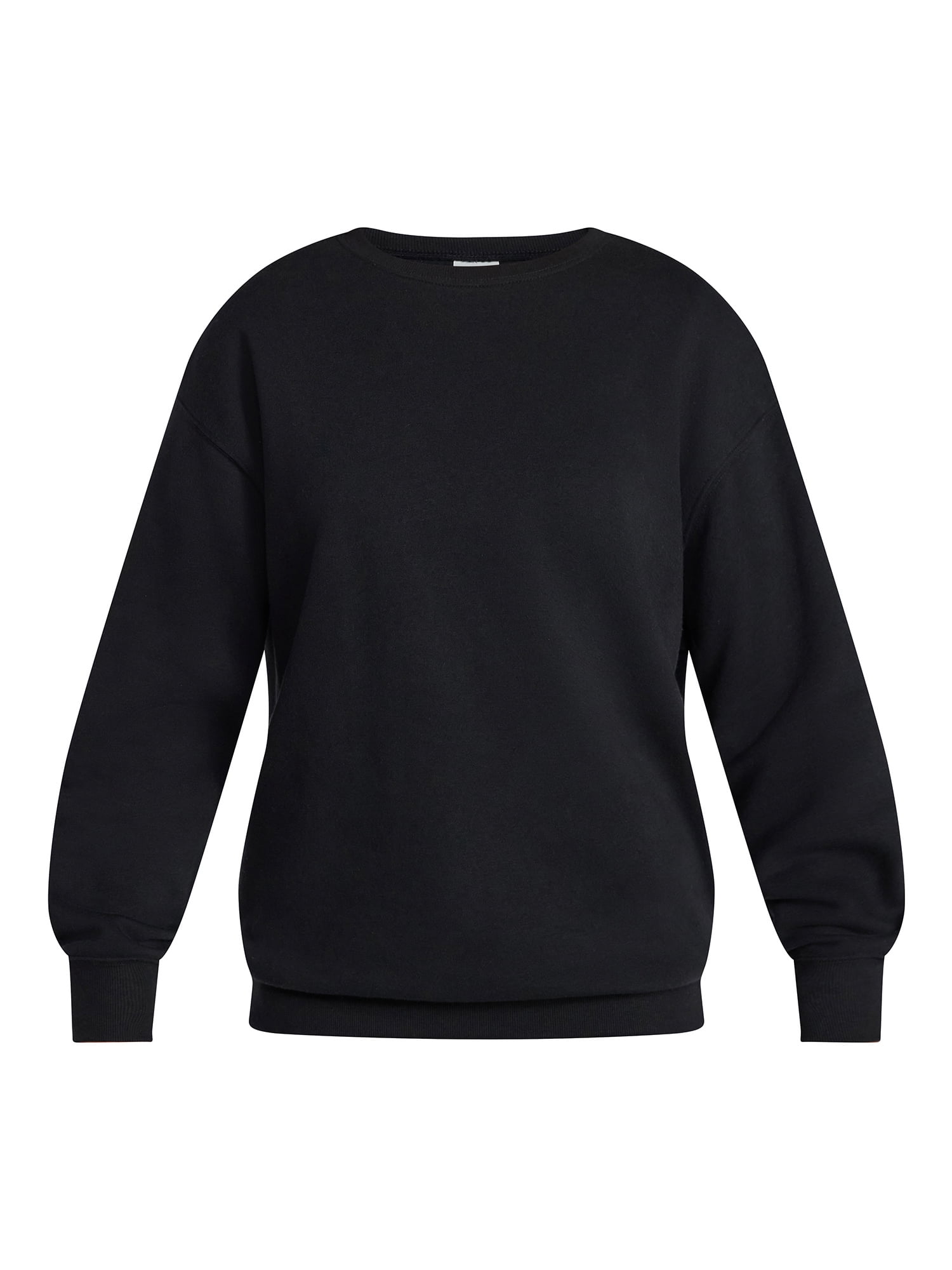 No Boundaries Oversized Fleece Sweatshirt with Long Sleeves, Women's Sizes XXS-4X