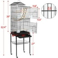 thumbnail image 3 of PetFurnishn Bird Cage 64-inch Play Open Top Medium Small Parrot Parakeet Bird Cages with Detachable Rolling Stand for Parrot Lovebirds Finches Parakeets Budgie Parrotlet Conures, Pet Flight,Black, 3 of 10