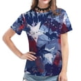 thumbnail image 4 of BRGZLK Womens Independence Day Summer Tops Trendy USA Flag Printed Tees Loose Casual Round Neck Short Sleeve Pullover Blouse Tops Navy S, 4 of 5