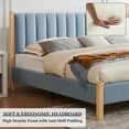 thumbnail image 3 of King Size Platform Bed Frame with Linen Upholstered Headboard, Strong Metal & Wooden Slats Support, Heavy Duty Feet, No Box Spring Needed/Noise-Free/Easy Assembly, Eco Friendly Packaging, Light Blue, 3 of 6