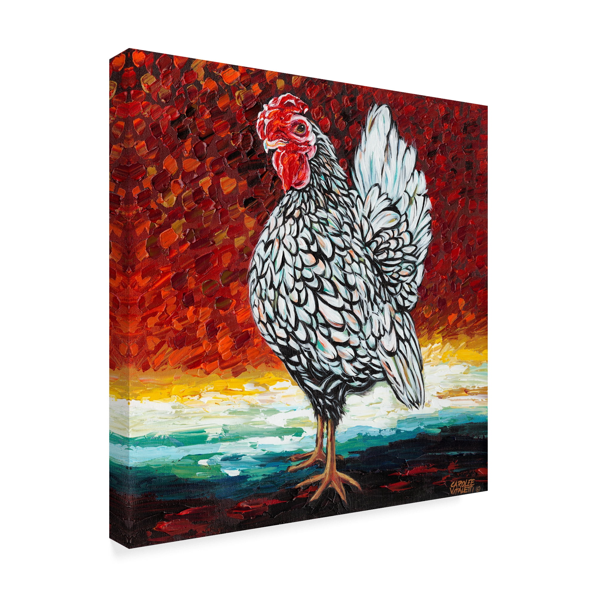 Trademark Fine Art 'Fancy Chicken II' Canvas Art by Carolee Vitaletti