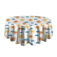 thumbnail image 5 of White Sun Cloud Pattern Round Tablecloth 60"x60",Wrinkle Wipeable Table Cloth for Kitchen Dining Room Picnic Patio Party, 5 of 6