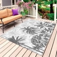 thumbnail image 4 of Outdoor Rug 3x5 ft Grey Tortoise Palm Tree Outdoor Large Area Rug Non Slip Rubber Tropical Plants Front Door Mat RV Rug Camping Carpet Patio Outdoor Rugs for Backyard Balcony Deck Porch Indoor, 4 of 9