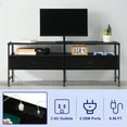 thumbnail image 4 of Industrial TV stand, 55’ long, with drawers, metal frame, for living room, bedroom, Black, 4 of 8