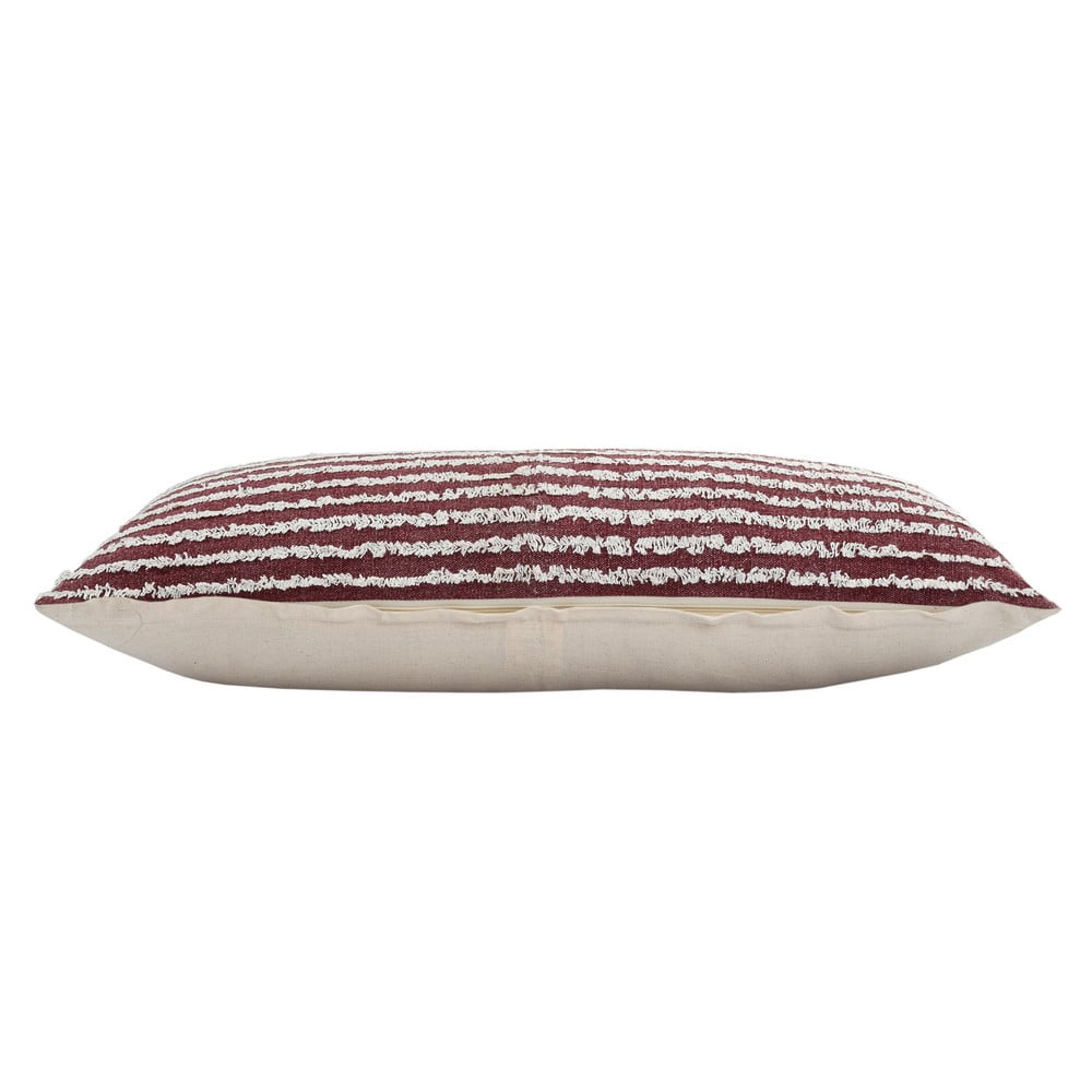 Ox Bay 14" x 36" Hand-stitched Red/ White Stripe Organic Cotton Pillow Cover