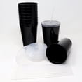 thumbnail image 5 of Rolling Sands 22 oz Reusable Plastic Cups with Lids, 10 Pack, USA Made Black Tumblers; Includes 10 Reusable Straws; Dishwasher Safe, 5 of 9