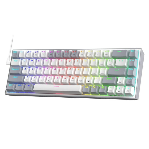 Teclado Gaming Redragon K631 Grey 65% Cableado RGB 68 teclas