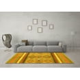thumbnail image 3 of Ahgly Company Machine Washable Indoor Round Abstract Yellow Modern Area Rugs, 8' Round, 3 of 4