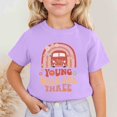 thumbnail image 2 of VOUZZA Young Wild and Three Girls T-Shirt 3rd Birthday Graphic Short Sleeve Round Neck Tee Top for Kids Summer Celebration Cotton Shirt Party Outfits, 2 of 4