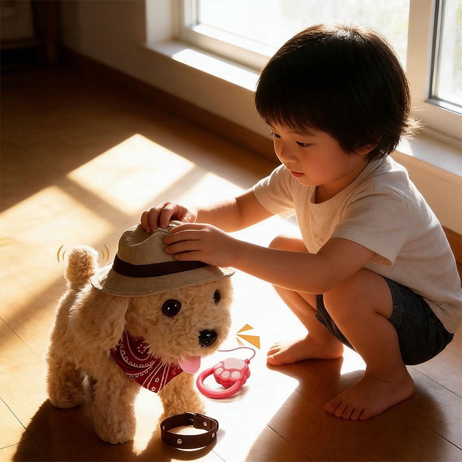 Robot Dog 2026 Interactive Robot Dog Toy – Walking Talking Puppy, Touch Sensing, Voice Mimic, Lifelike Sounds, Tongue Lick, Leash Remote, Soft Plush, Battery Powered