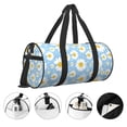 thumbnail image 5 of Xecao Daisies Flowers print Round Travel Duffel Bag is a foldable gym bag with an inner pocket, perfect for travel sports, 5 of 8