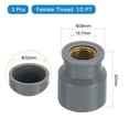 thumbnail image 2 of Uxcell 3 Pcs Pipe Fittings, 32mm 1/2 PT Brass Threaded Pipe Coupling, Grey, 2 of 6