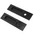 thumbnail image 4 of Cerradura de embutir para puerta corredera con 2 llaves, manija empotrada Invisible de aleación de Zinc, bolsillo con pestillo para herrajes para muebles de madera, color negro, 4 of 5