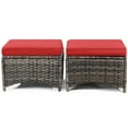 thumbnail image 6 of Meetleisure 2 Piece Outdoor Ottomans with Cushions,Red, 6 of 9
