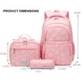 thumbnail image 4 of Forestfish Pink Daisy Backpack Set for School with Lunch Bags Water Resistant Lightweight Large Backpacks for Teen, 4 of 8